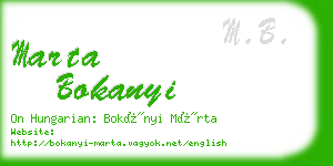 marta bokanyi business card